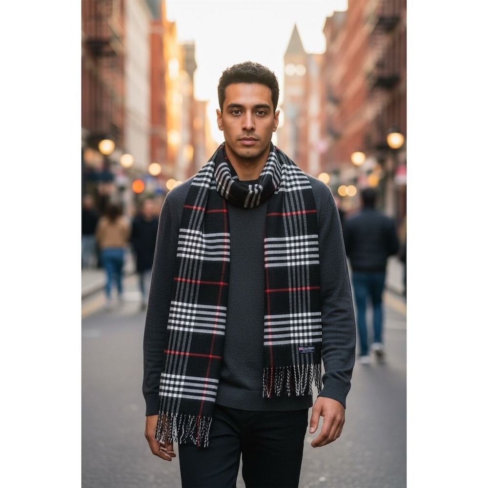 Scotland made Unisex Plaid 100% Cashmere Wool Scarf Multicolor Winter Fashion